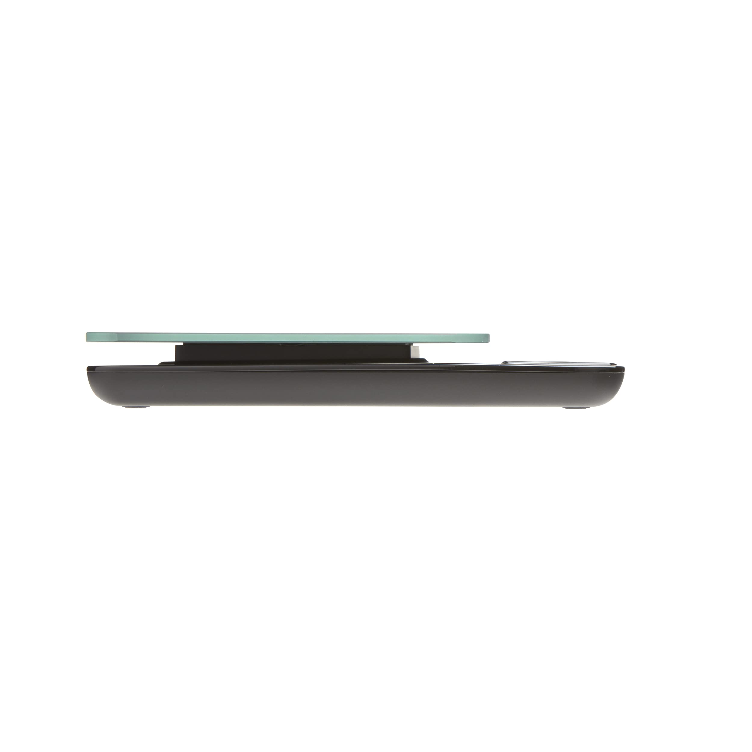 Taylor Kitchen Scale in black glass enhances a contemporary kitchen setup