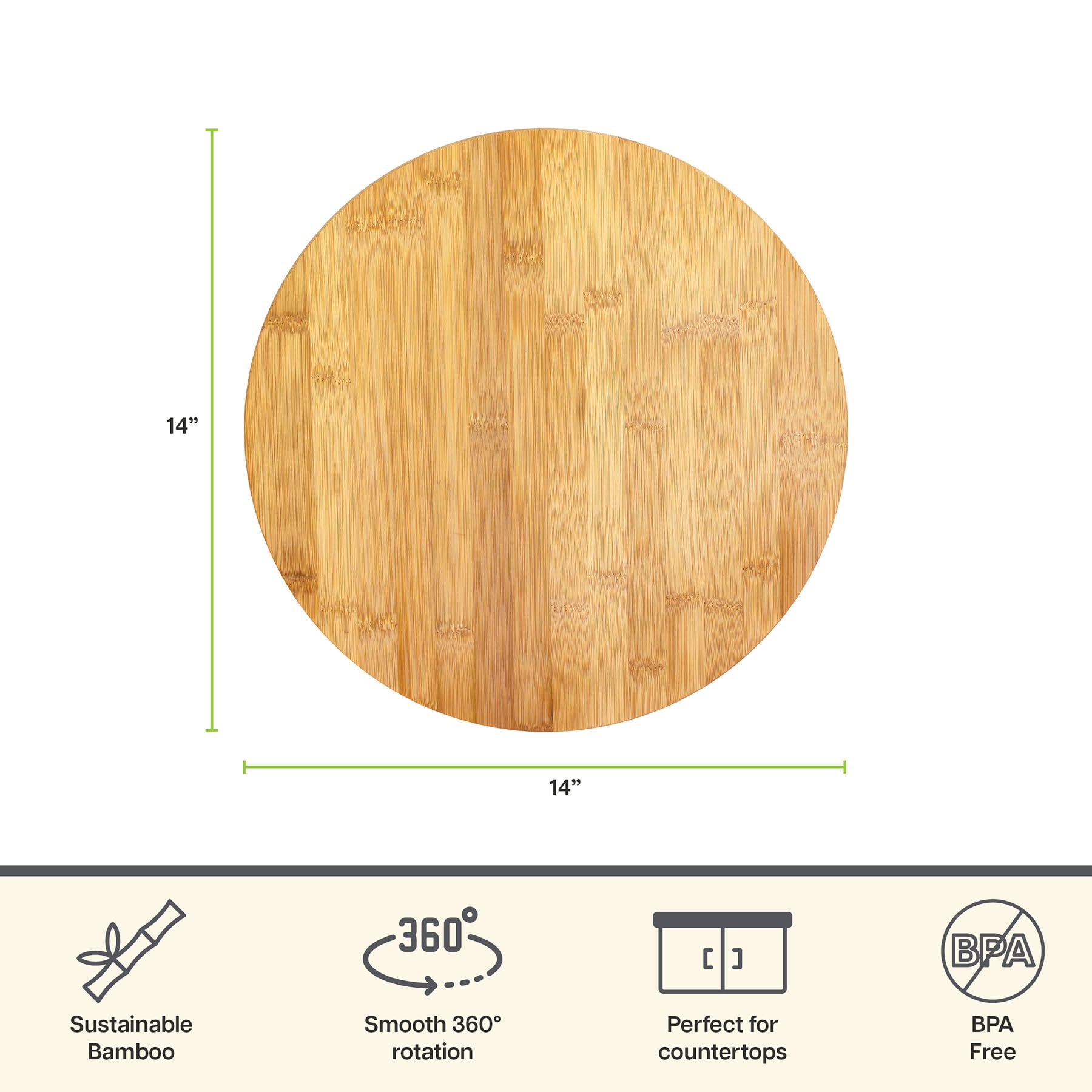 TB Home Lazy Susan base stays steady on countertops during use