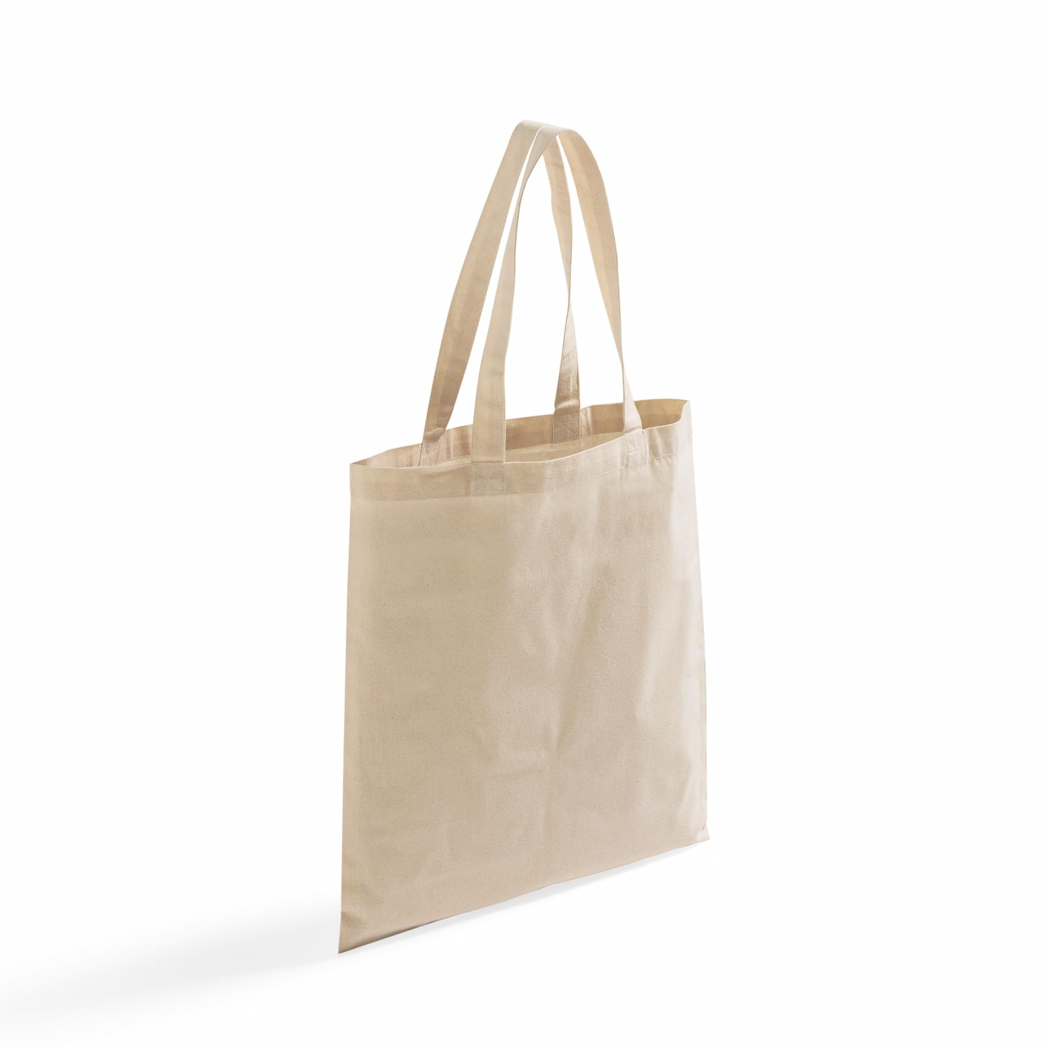 TBF natural canvas tote bag shows reinforced stitching for durable daily use.