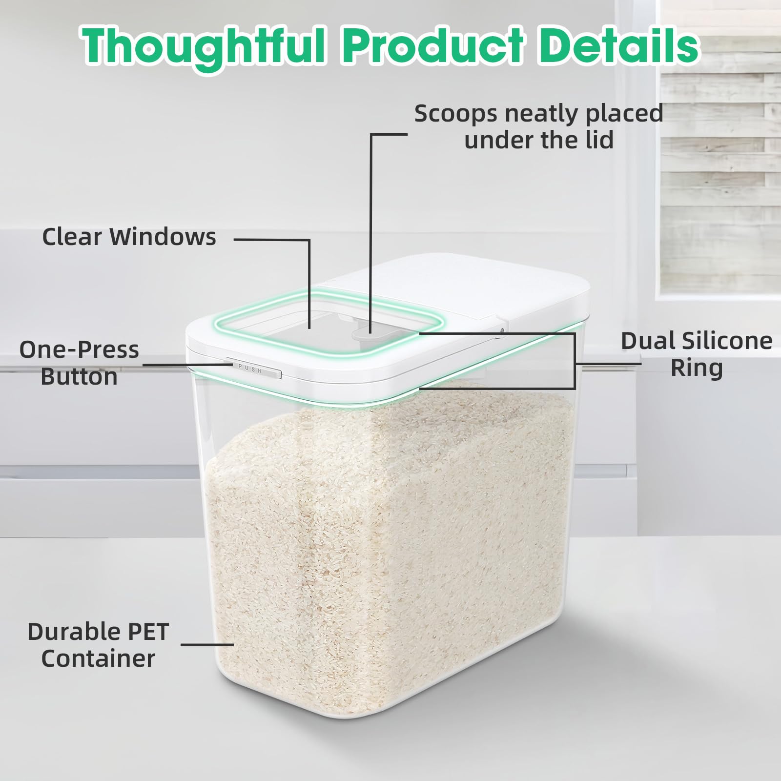 TBMax narrow tall bin fits tight pantry spaces for compact storage.