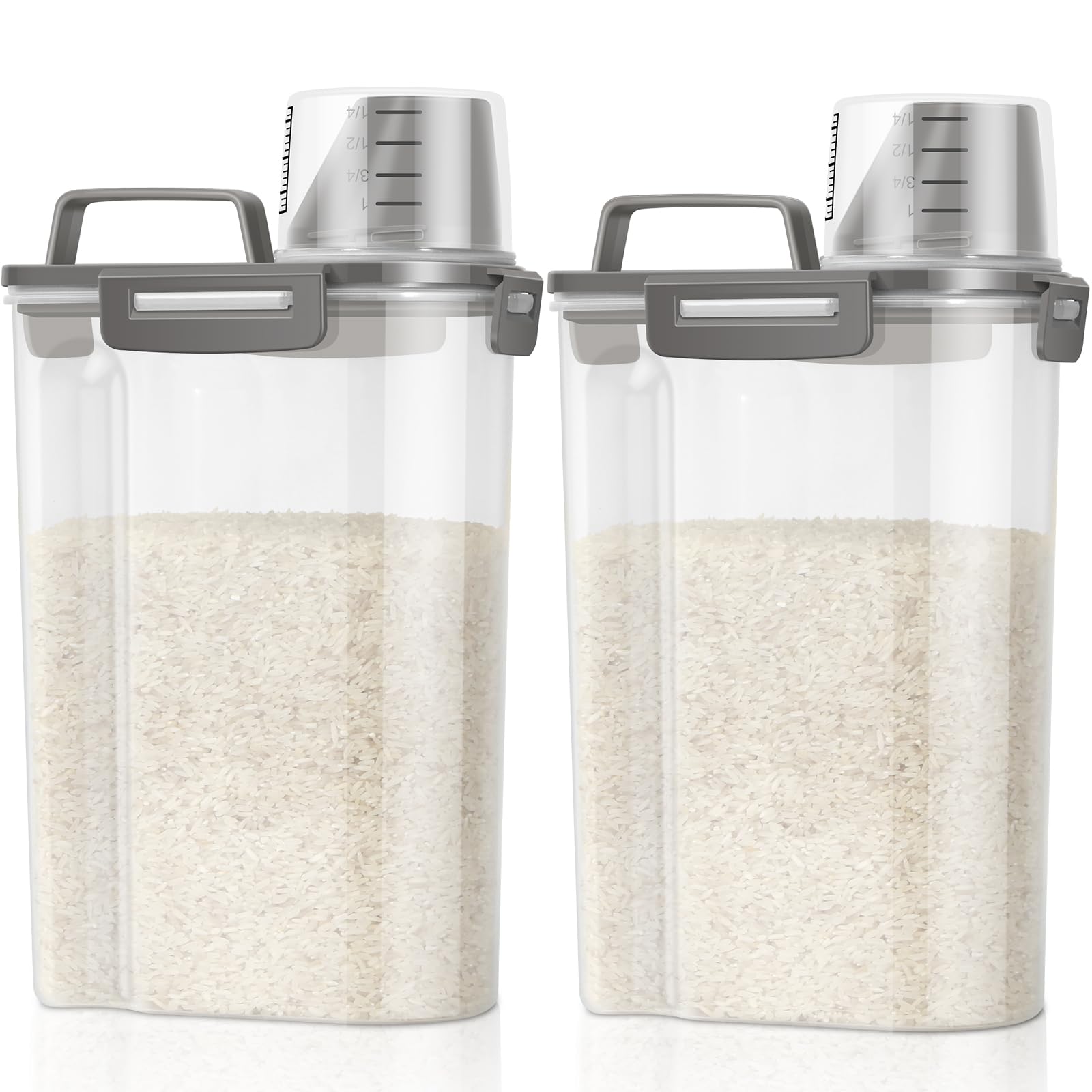 TBMax rice container 5lb 2-pack with clear body for easy pantry visibility.