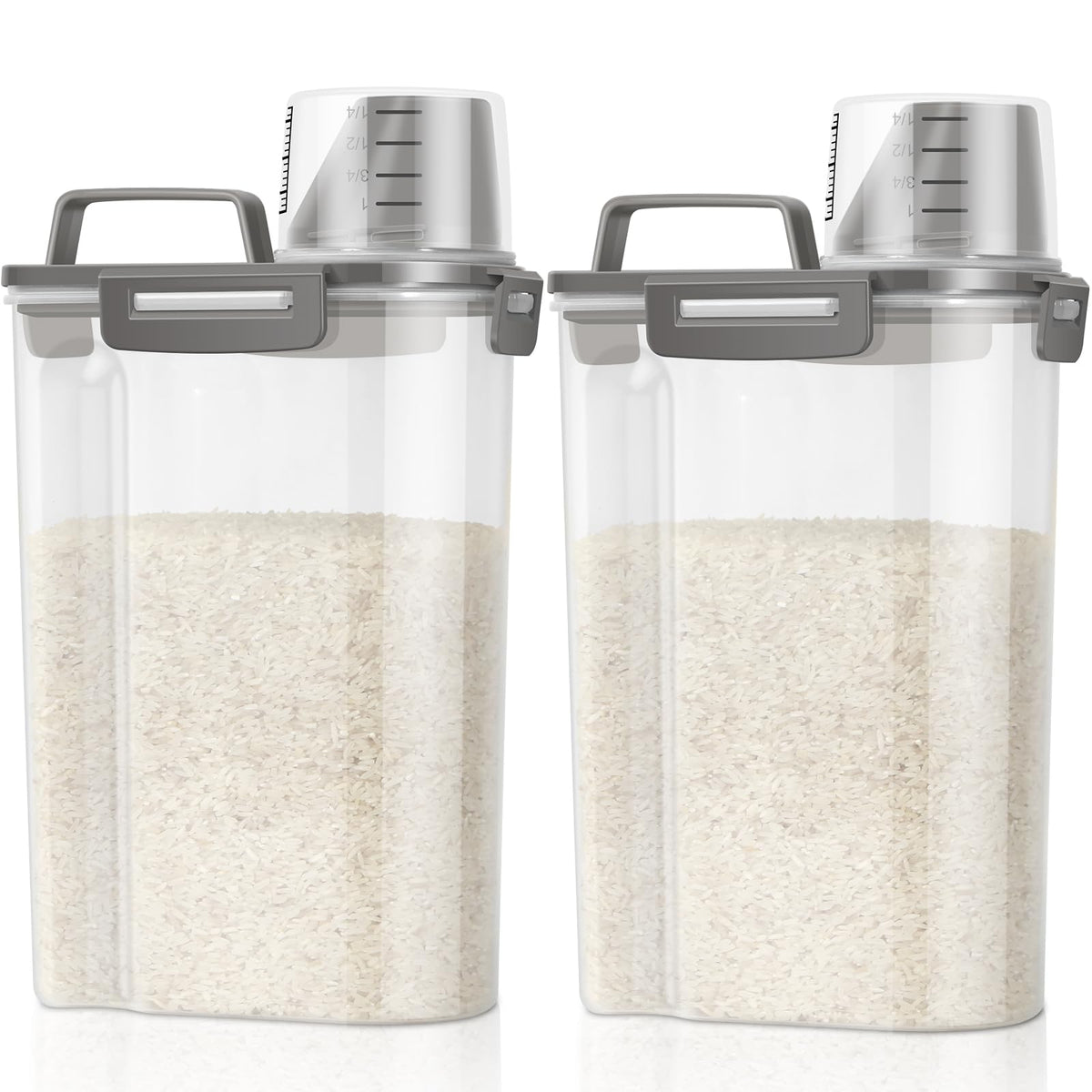 TBMax rice container 5lb 2-pack with clear body for easy pantry visibility.