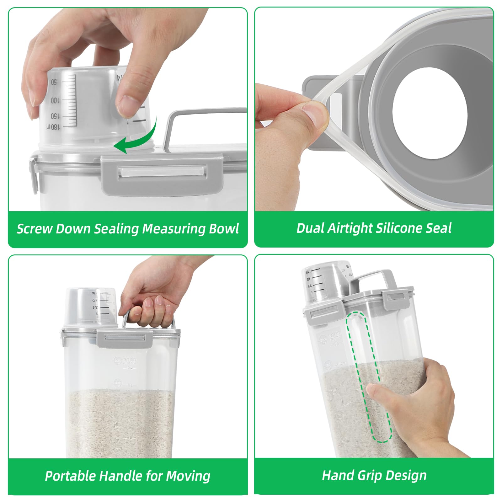 TBMax container includes a measuring cup for easy portions
