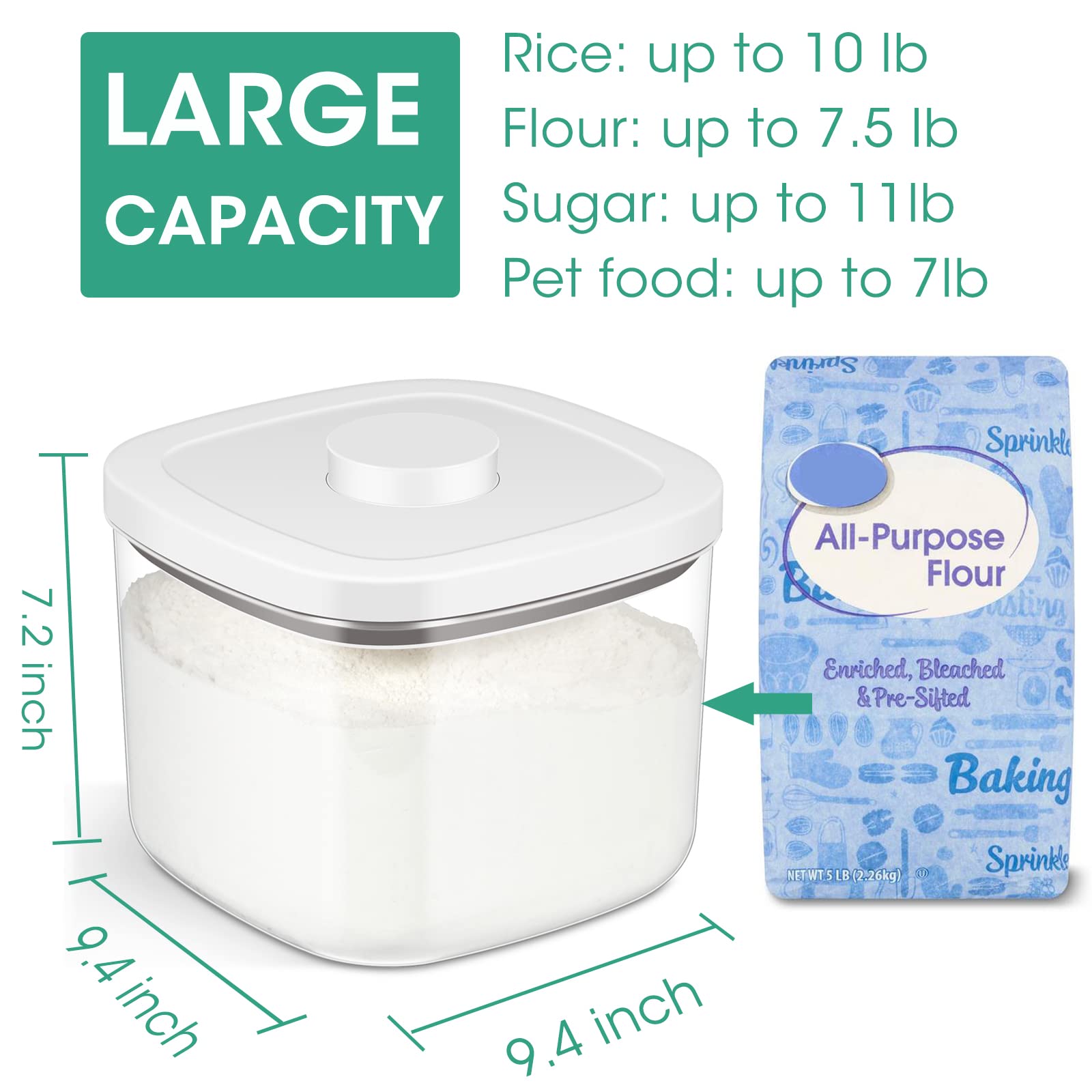 TBMAXS clear storage bin shows contents at a glance for pantry planning
