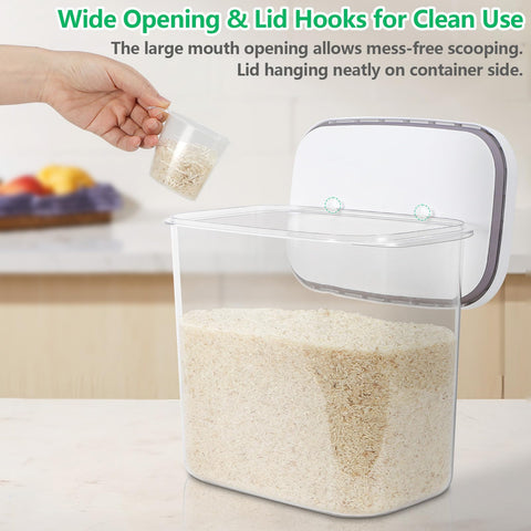 TBMAXS large flour and sugar bin with wide mouth simplifies scooping.