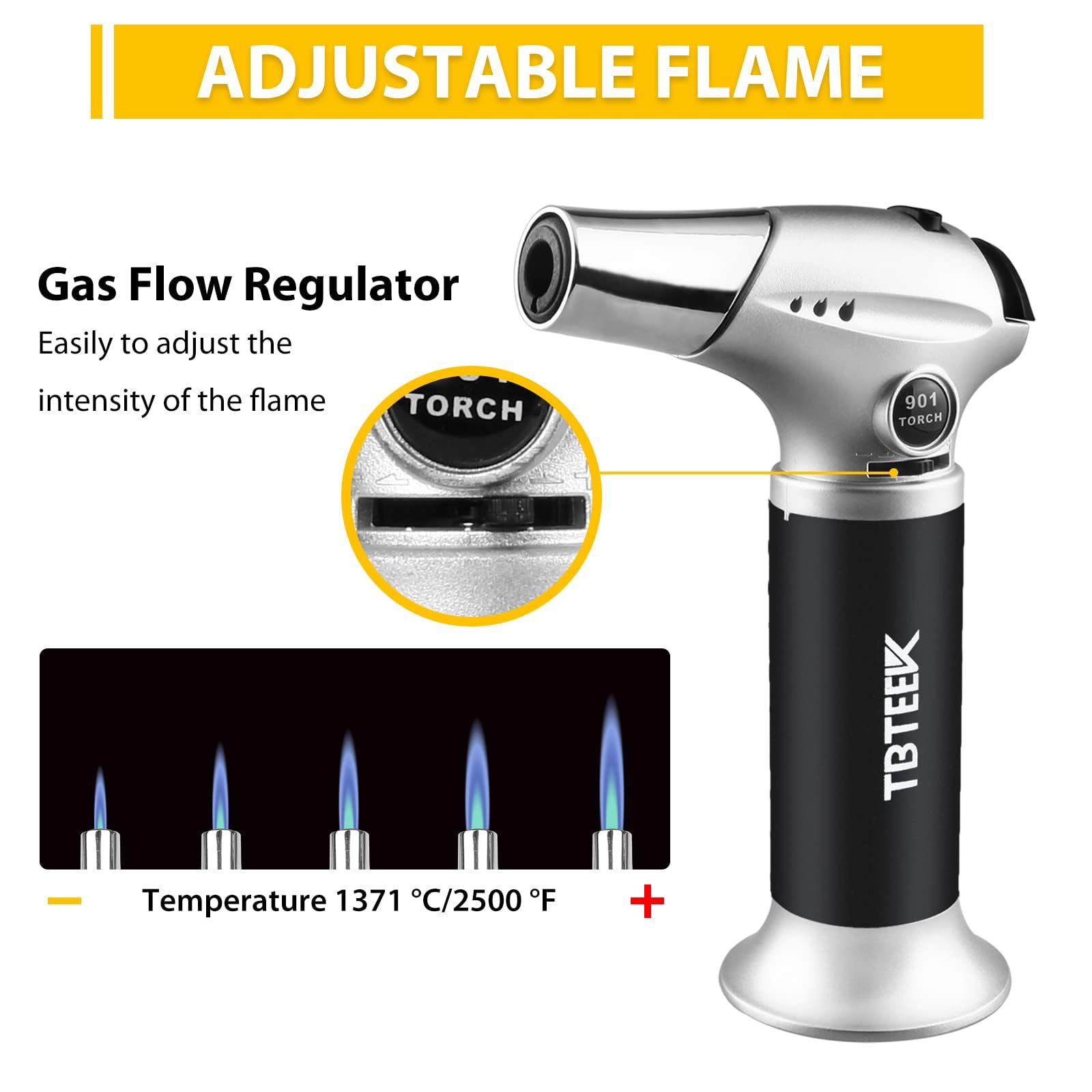 TBTeek torch adjustable flame for precise caramelizing