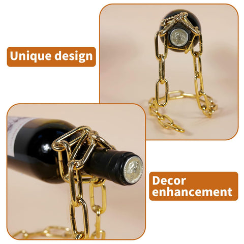 TBWHL kitchen decor wine holder in gold saves counter space