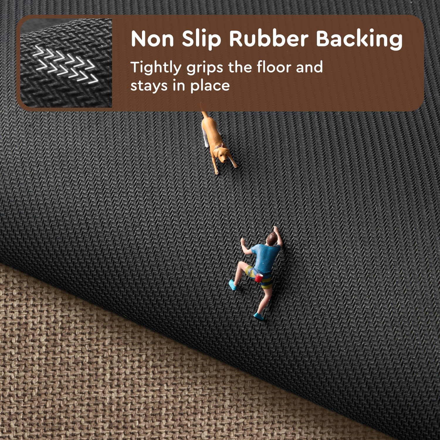 tchdio kitchen mat braided surface absorbs spills quickly