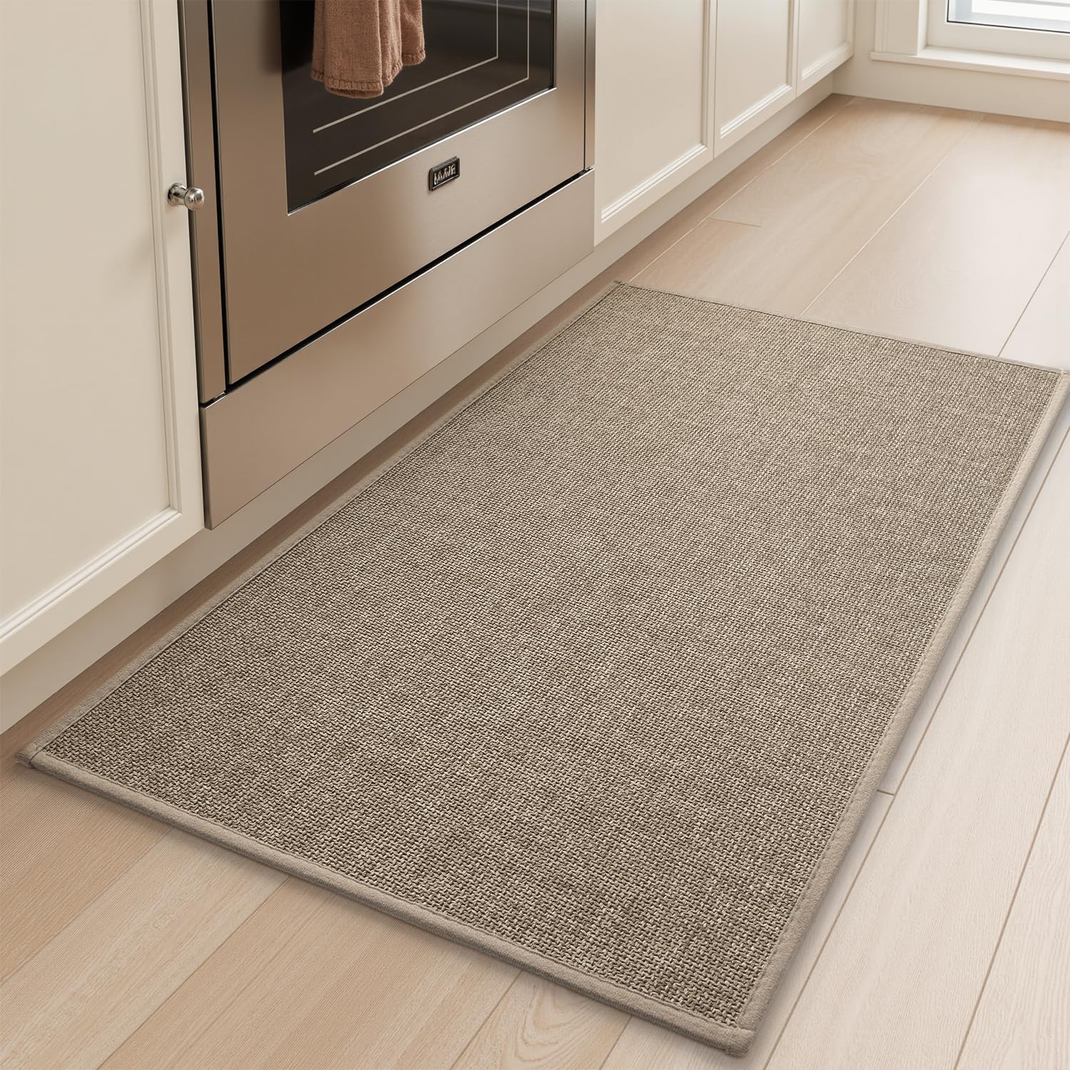 tchdio kitchen mat with rubber backing provides non-slip floor grip