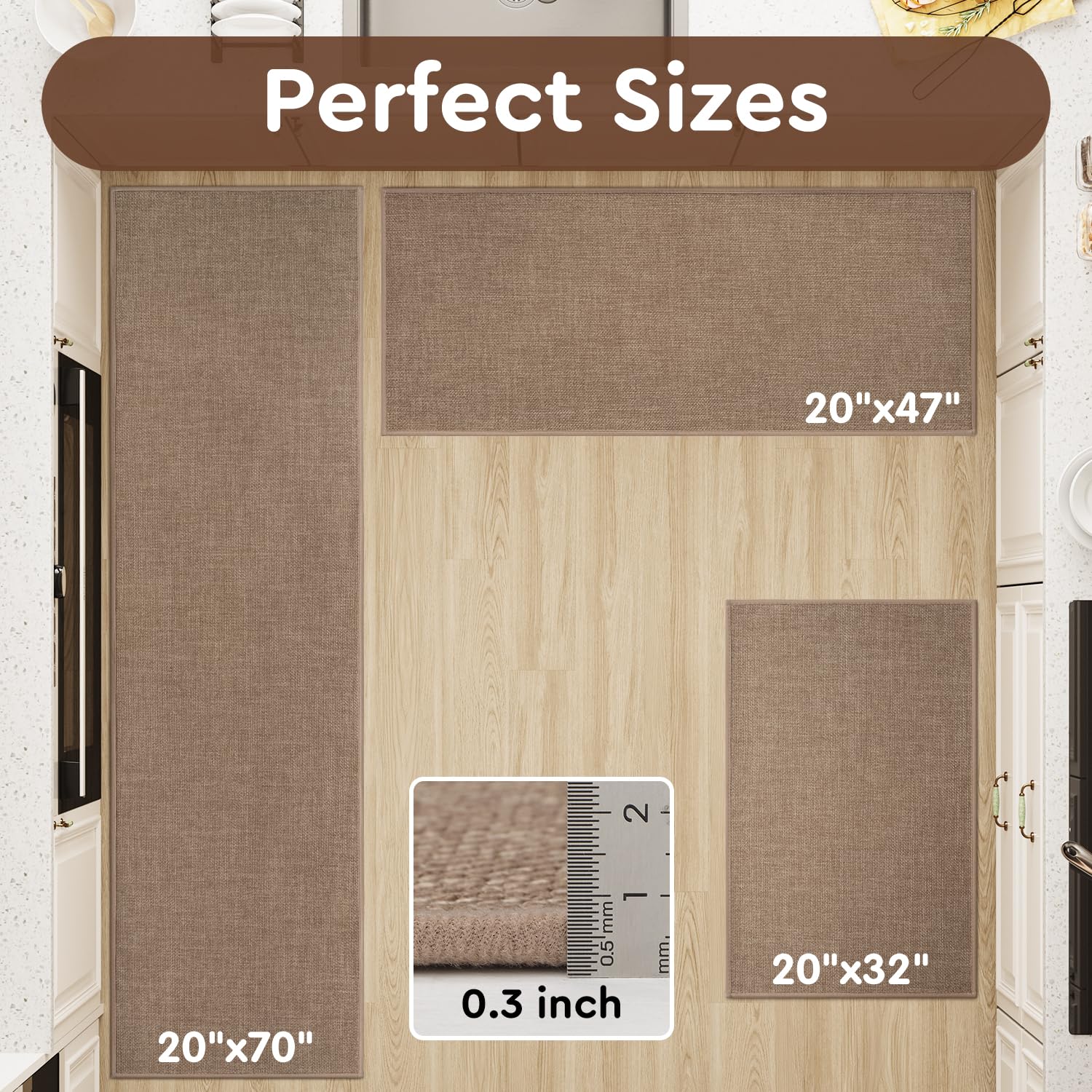 tchdio kitchen mat versatile for sink, laundry, or bathroom