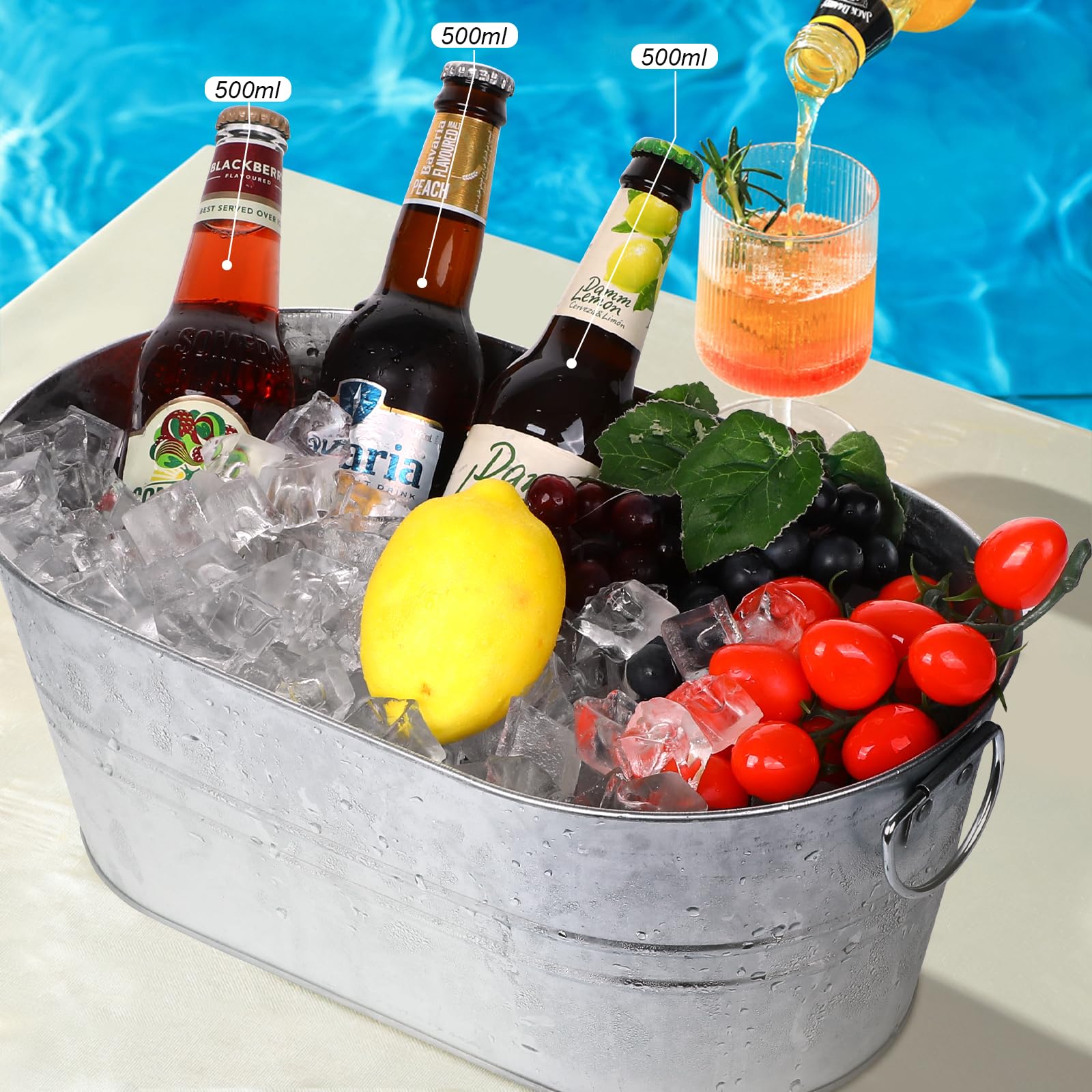 tchrules galvanized tub beverage 3-gallon capacity showcases ample ice storage for parties.