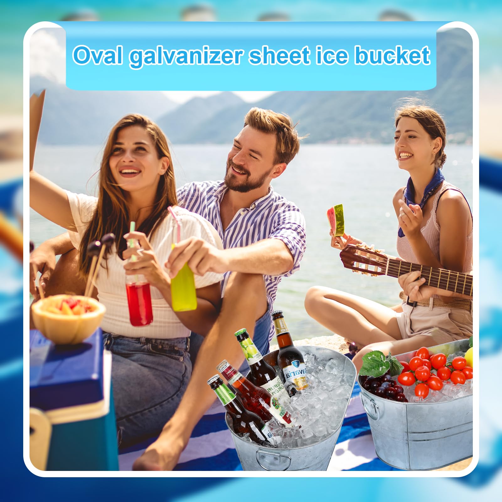 tchrules galvanized tub with handles enables easy transport to events.