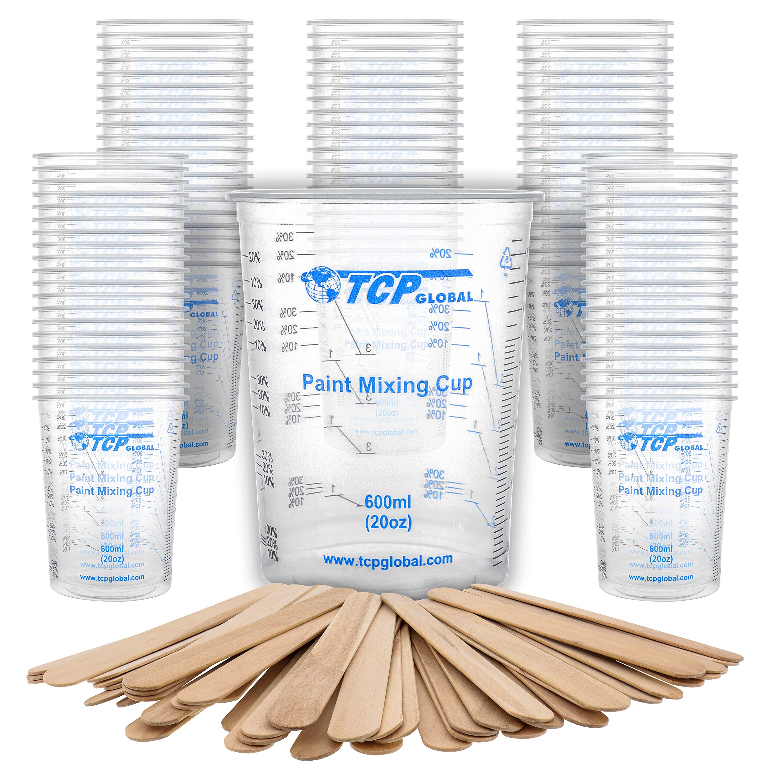 TCP Global 20 oz graduated mixing cups for precise resin and paint ratios