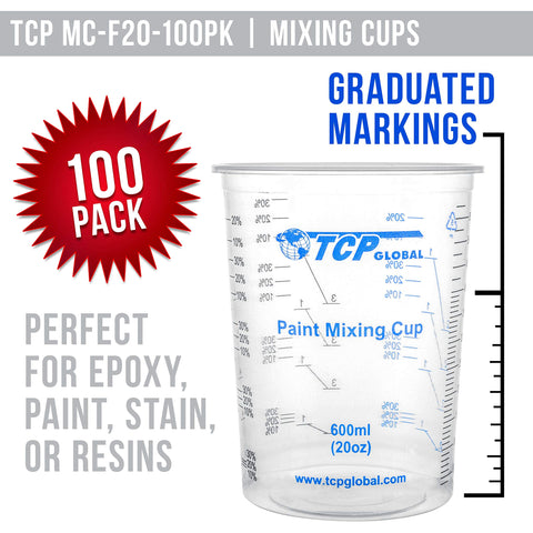 TCP Global disposable plastic mixing cups with wooden sticks