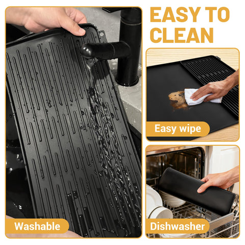 TCULOSD easy-clean mat cleans quickly with a wipe or dishwasher.