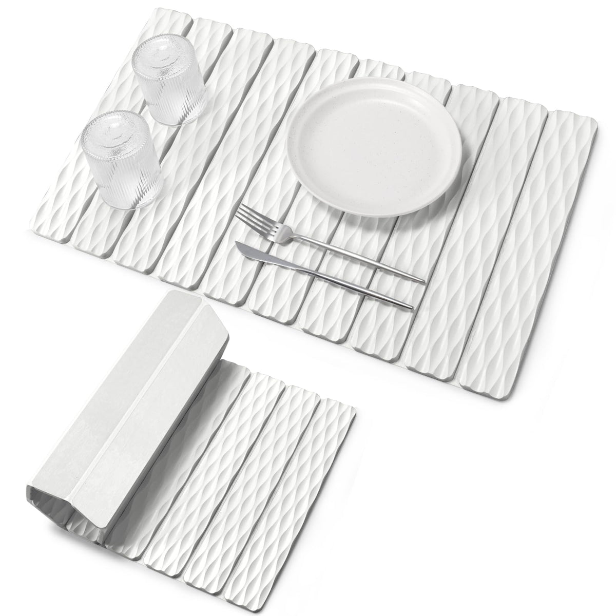 tdcokhe large stone drying mat with wave pattern unfolds to protect countertops while drying dishes