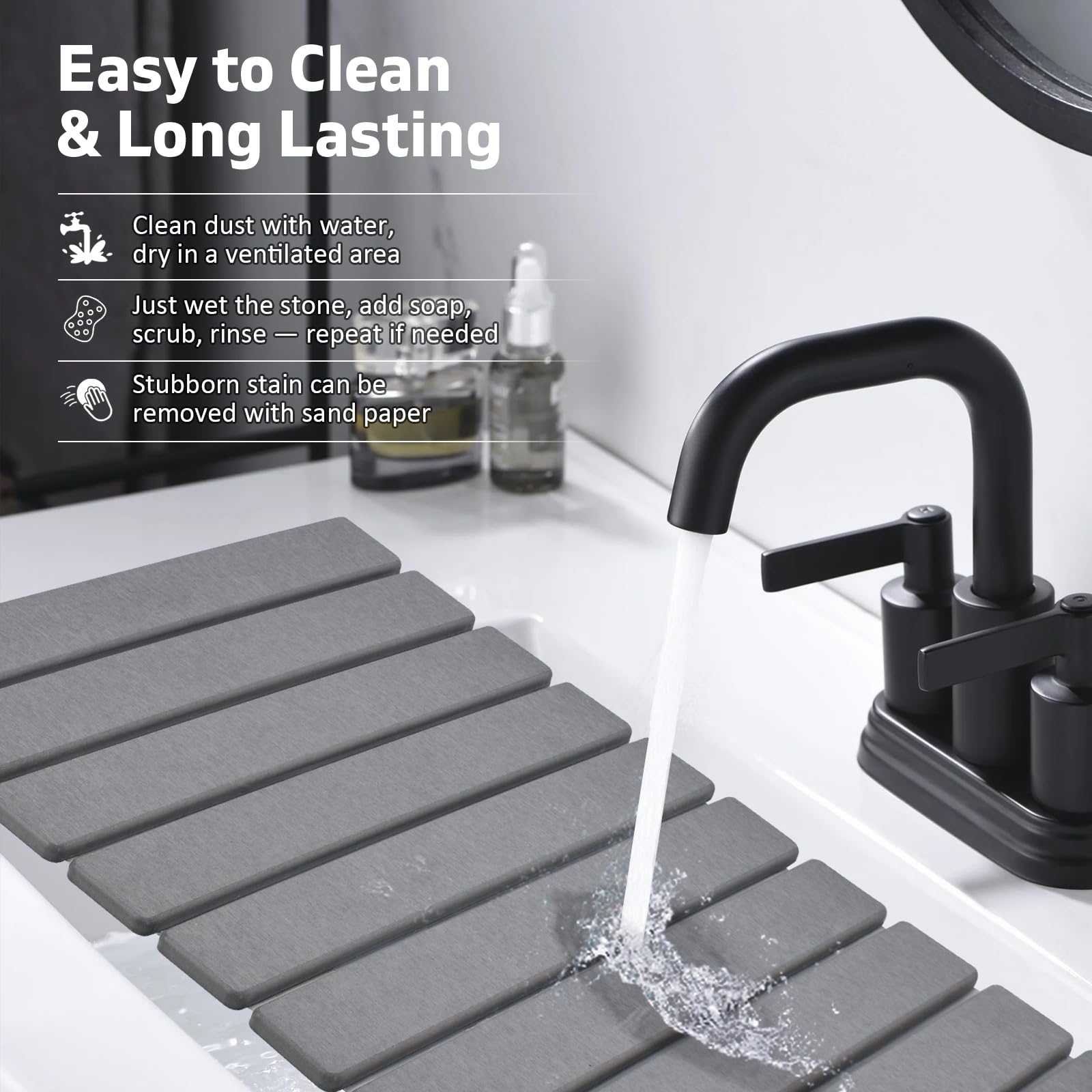 tdcokhe stone drying mat close-up shows diatomaceous earth texture