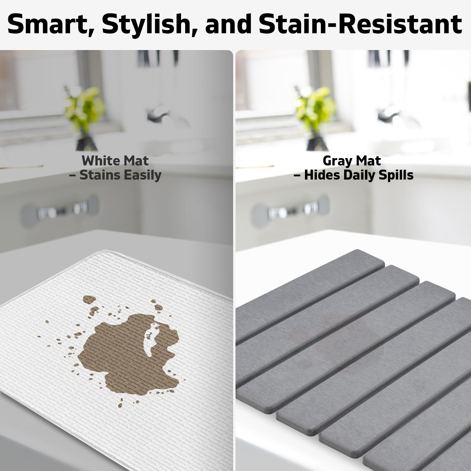 tdcokhe stone drying mat gray color complements any kitchen