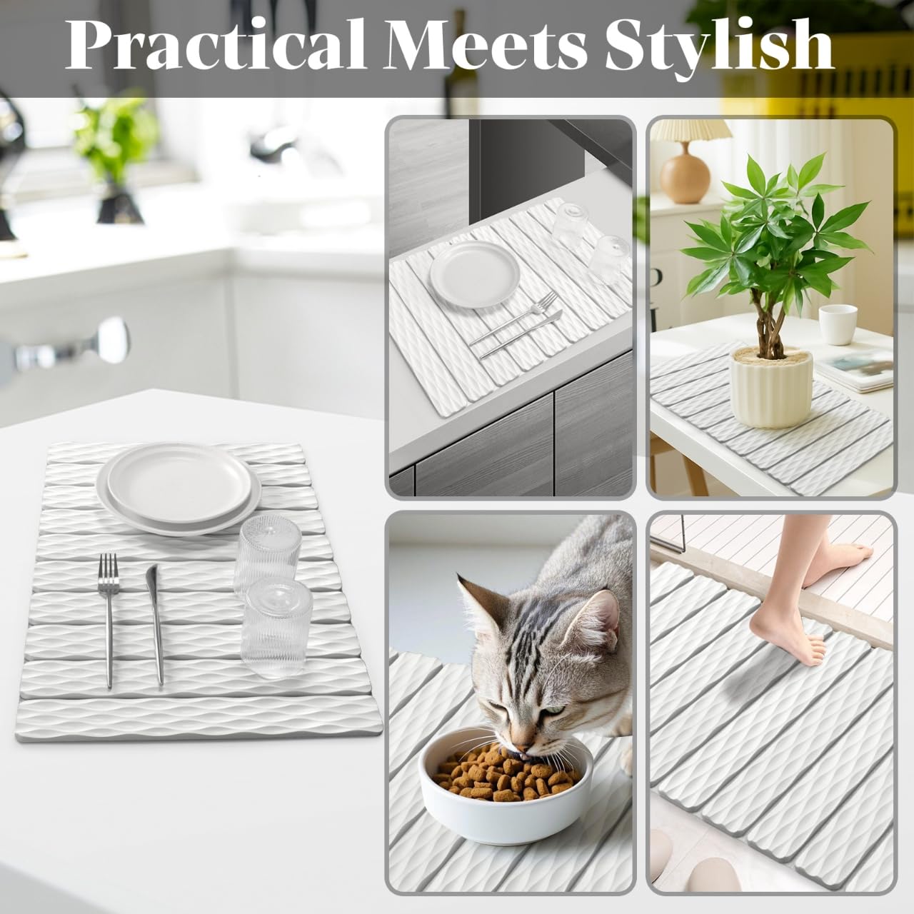tdcokhe stone drying mat pet feeding use keeps meals clean and simple
