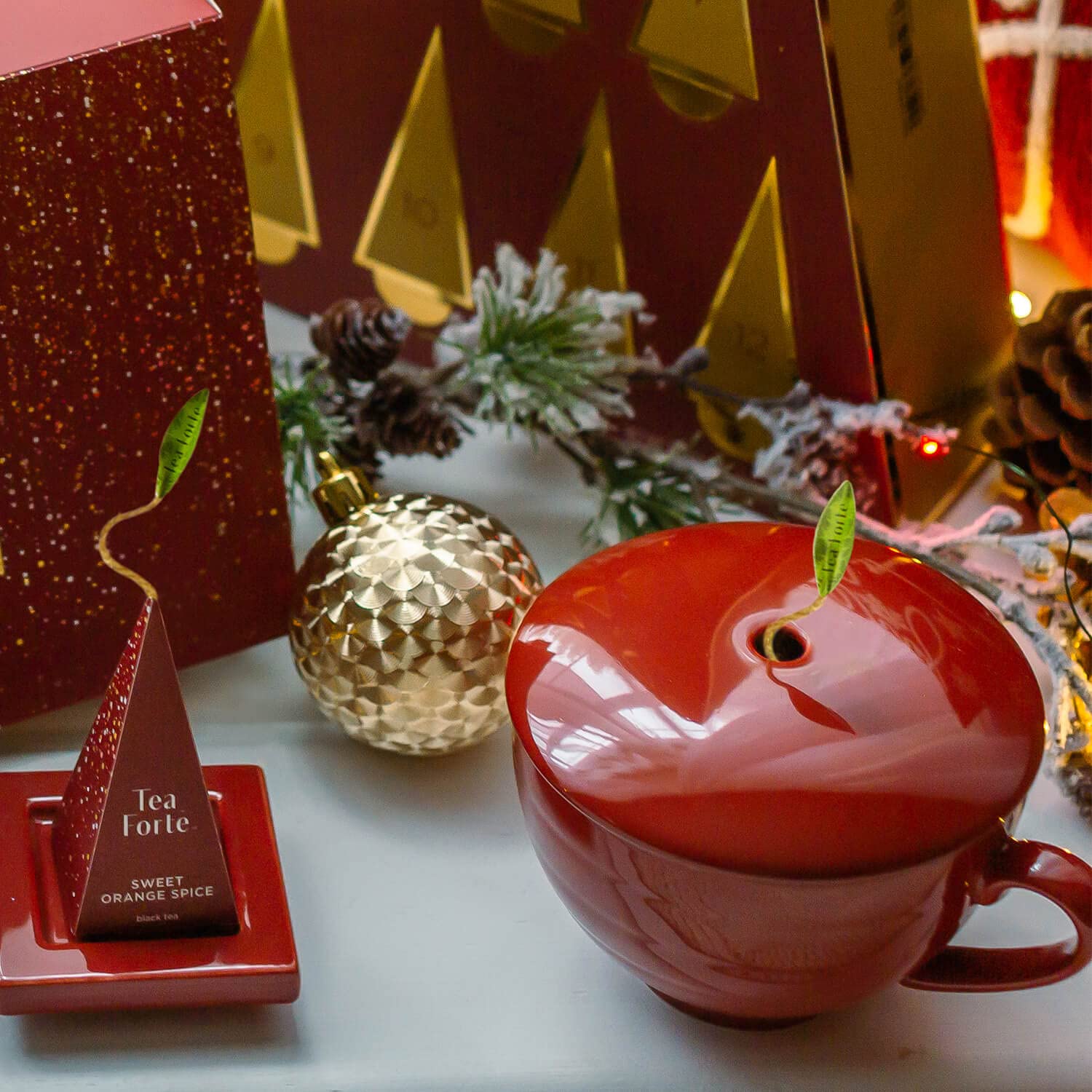 Tea Forte Cafe Cup with silk pyramid infusers elevates tea rituals