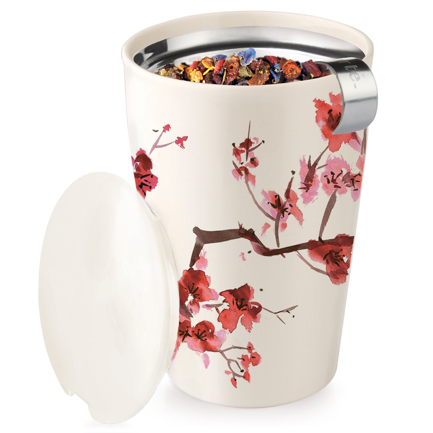 Tea Forte Kati Cup ceramic lid helps keep tea hot during steeping