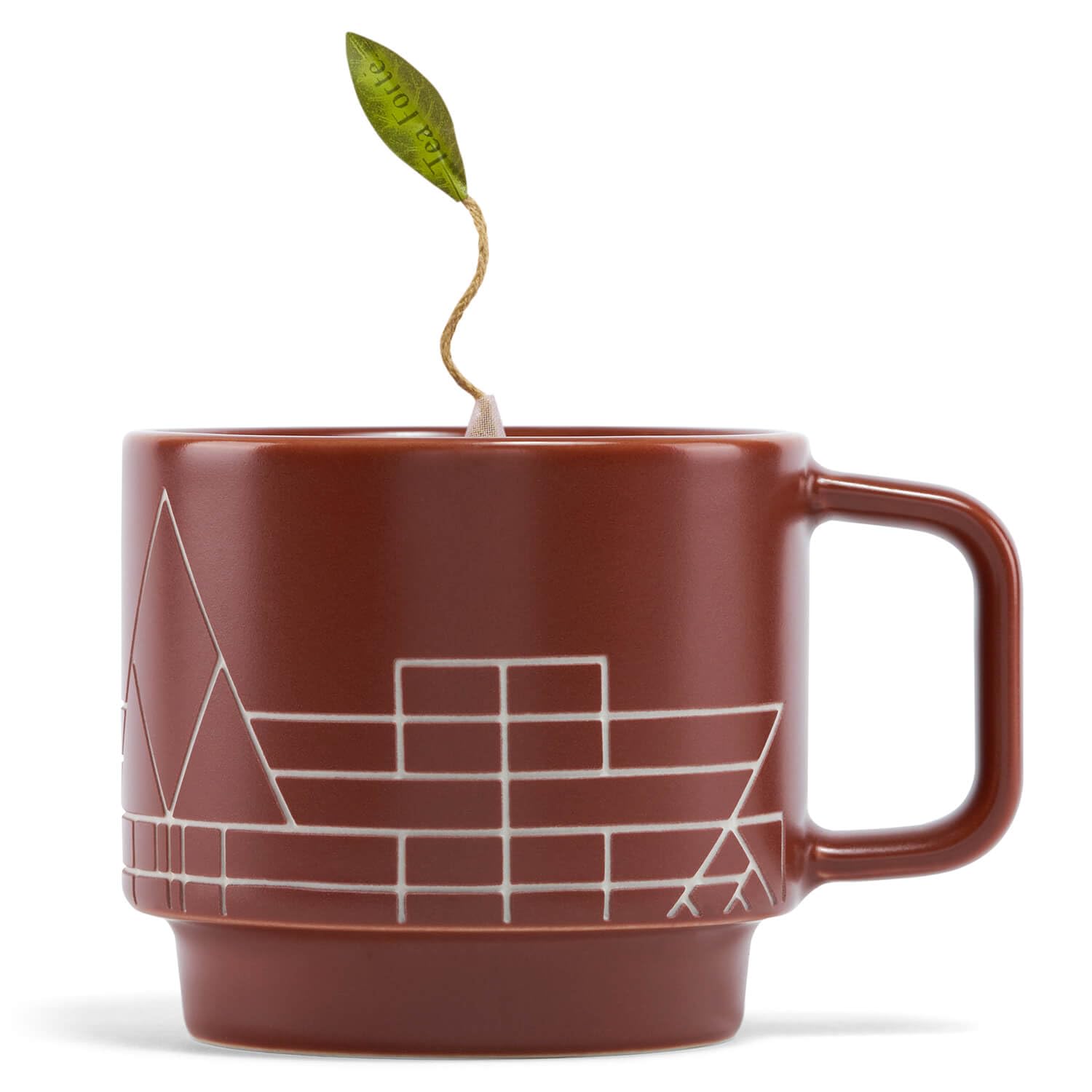 Tea Forte Terra Wright teacup pairs with pyramid infuser for full leaf flavor