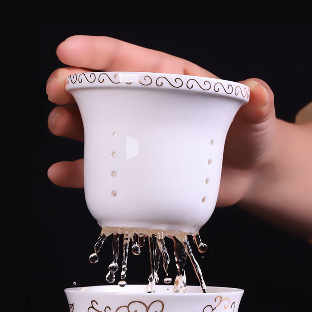 Tea Talent infuser keeps tea leaves contained with minimal residue in cup