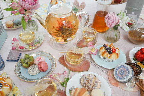 Blooming tea flower inside the Teabloom teapot creates a magical visual