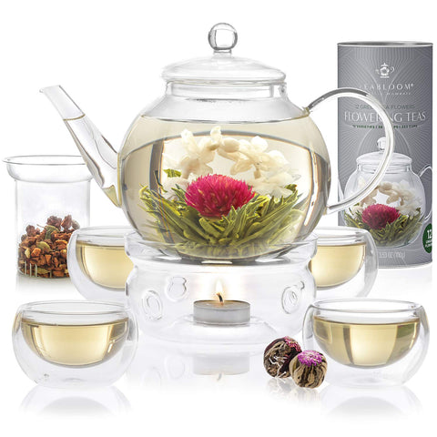 Teabloom complete teapot 40oz with a sleek pour for elegant gatherings