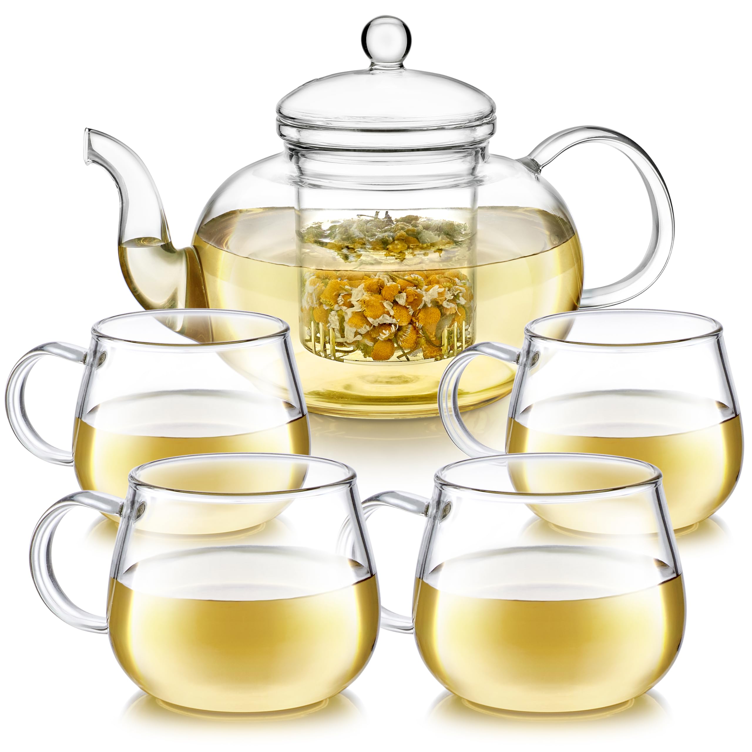 Teabloom heatproof glass teapot with removable infuser for flavorful brews