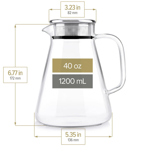Teabloom glass body shows tea color with clarity.