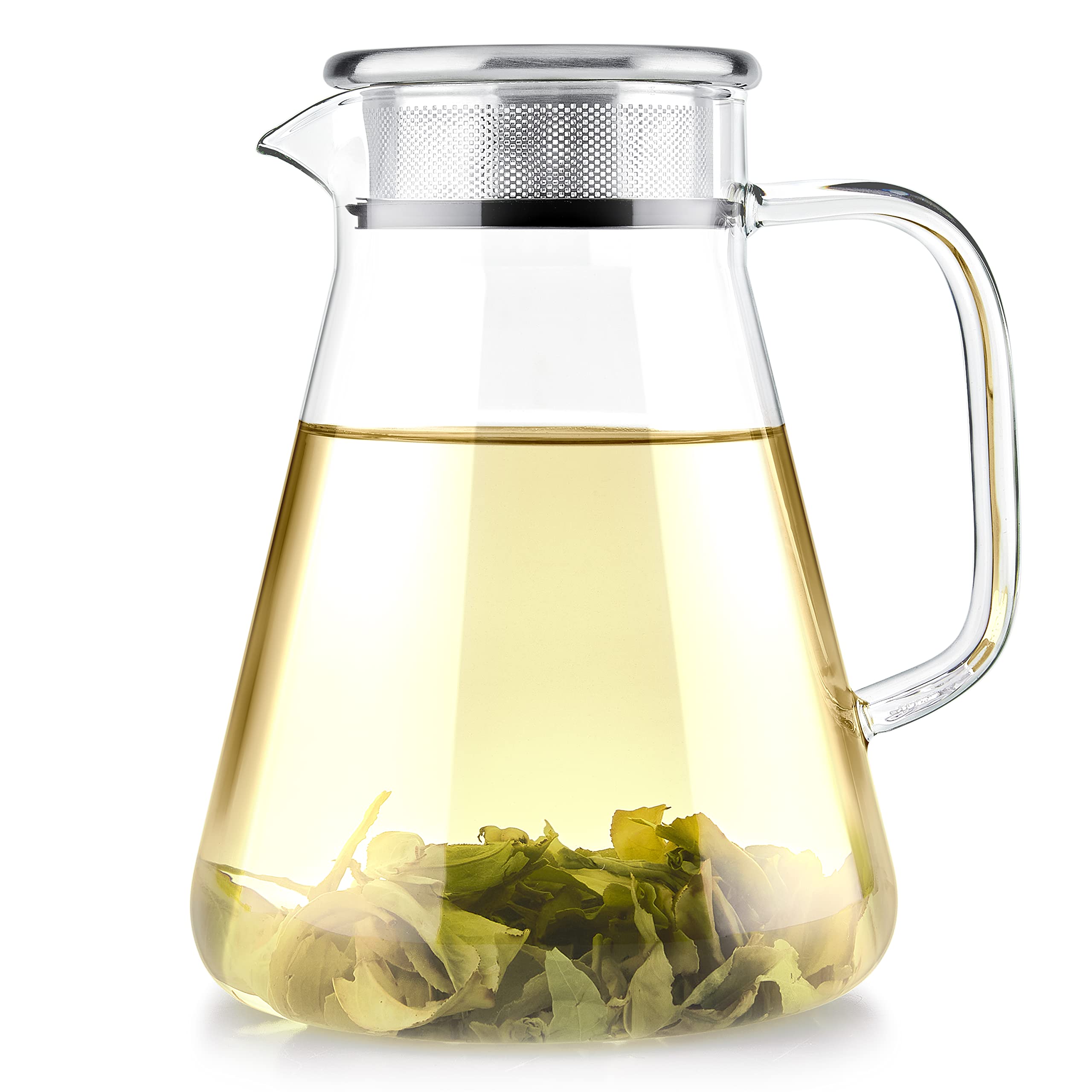 Teabloom One-Touch Tea Maker on the stovetop for quick, flavorful brews.
