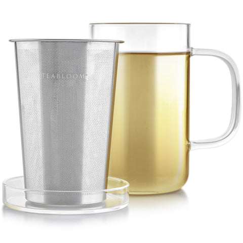 Teabloom stainless steel loose-leaf infuser ensures full leaf expansion and flavor