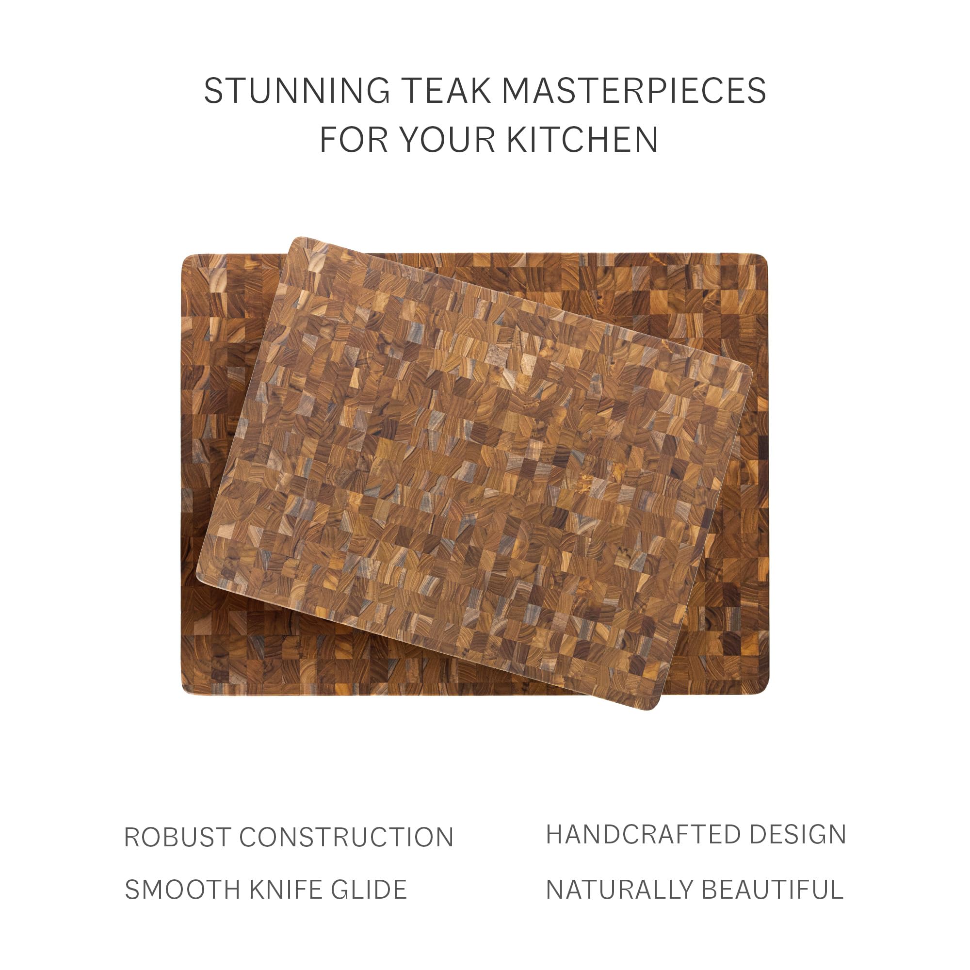 Teakhaus optional juice groove helps keep counters clean.