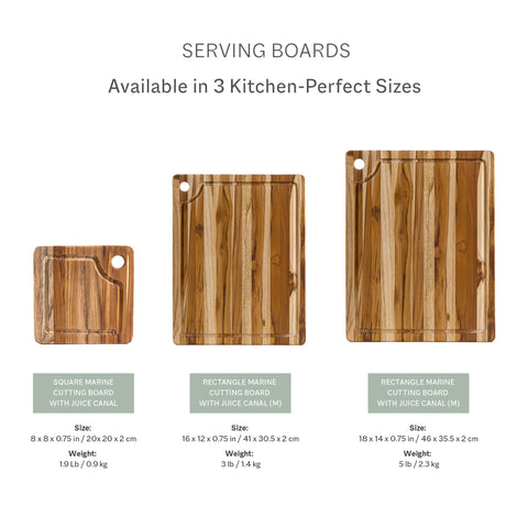 Teakhaus Marine cutting board gift-ready packaging for weddings and holidays.