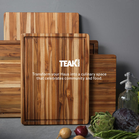 Teakhaus small cutting board knife-friendly surface protects blades
