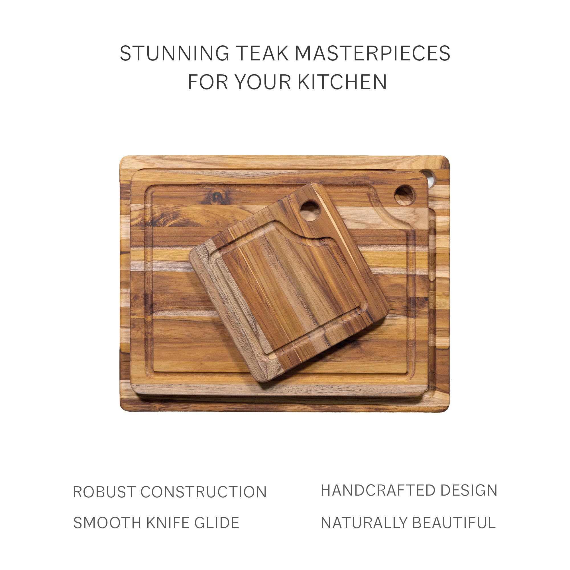 Teakhaus board serving cheese and charcuterie with natural wood elegance.