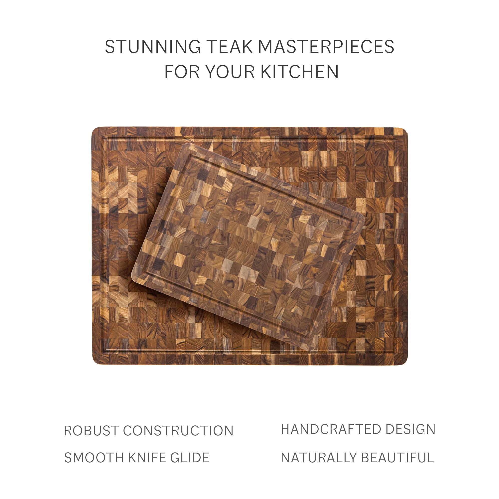Close-up of teak grain on Teakhaus board emphasizing natural beauty