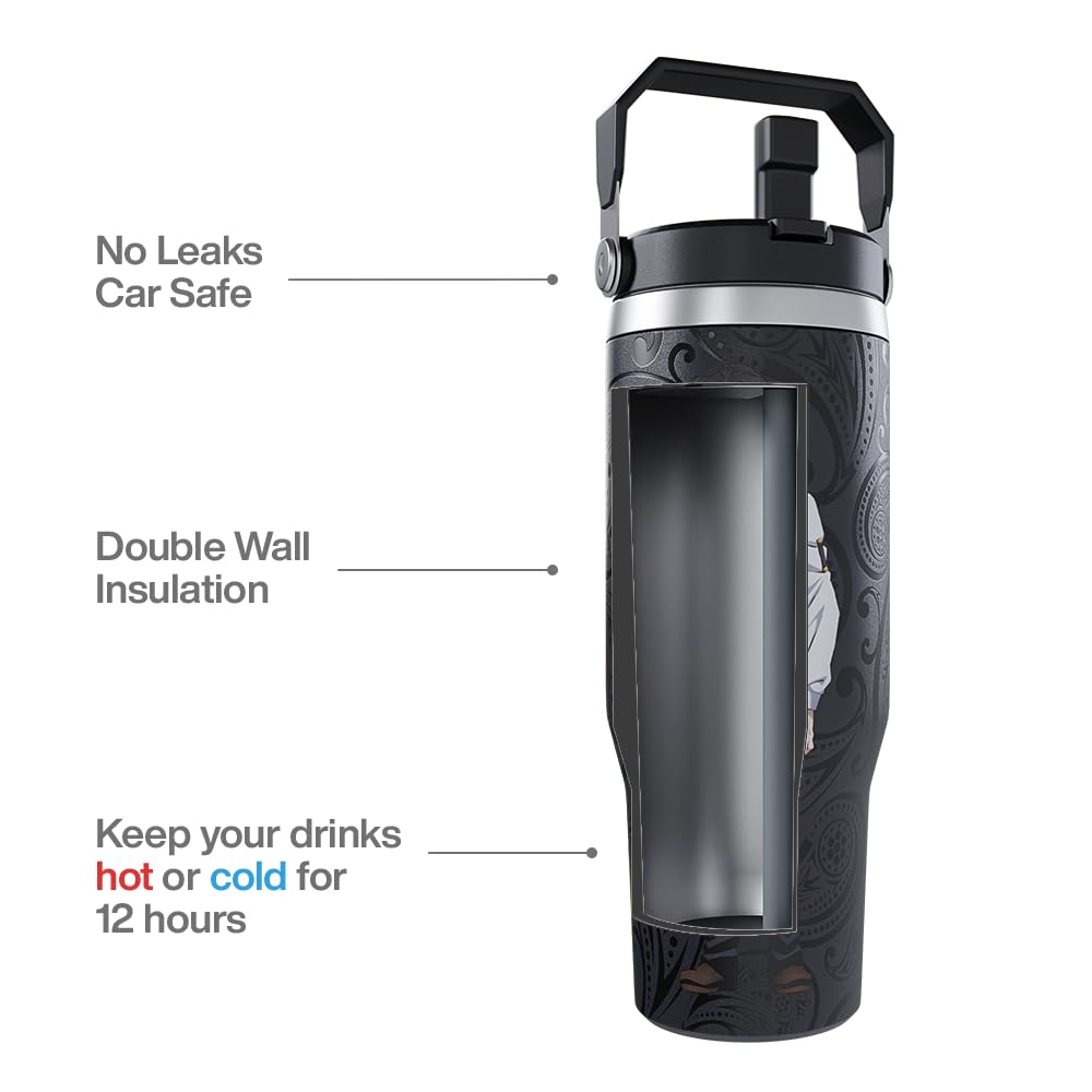 Team Liquid Demon Slayer Muzan tumbler insulation keeps beverages cold or hot longer.
