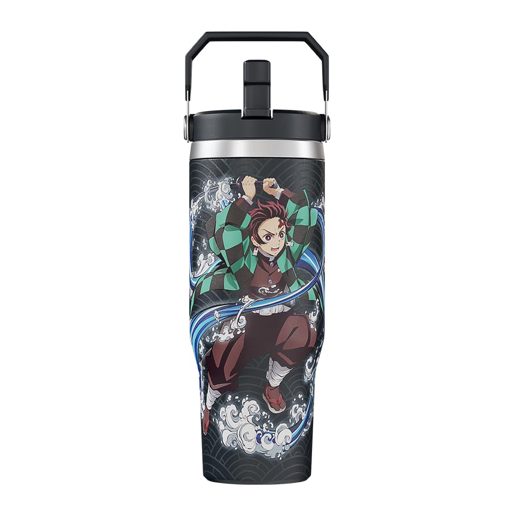 Team Liquid Demon Slayer Tanjiro tumbler with lid for spill-free on-the-go hydration
