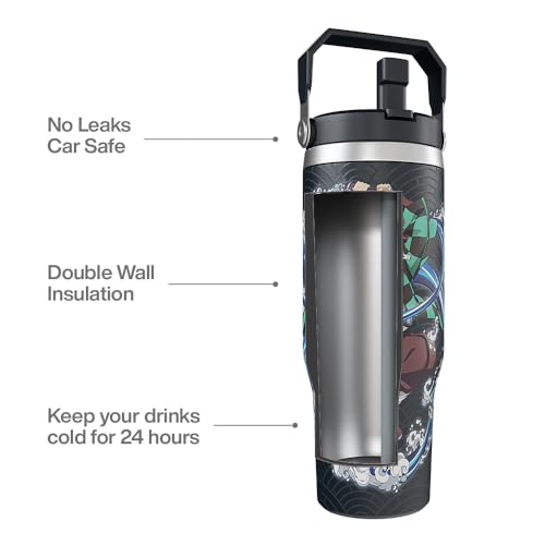 Team Liquid Demon Slayer Tanjiro tumbler spill-resistant cap for travel