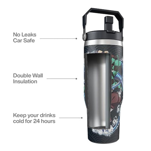 Team Liquid Demon Slayer Tanjiro tumbler spill-resistant cap for travel