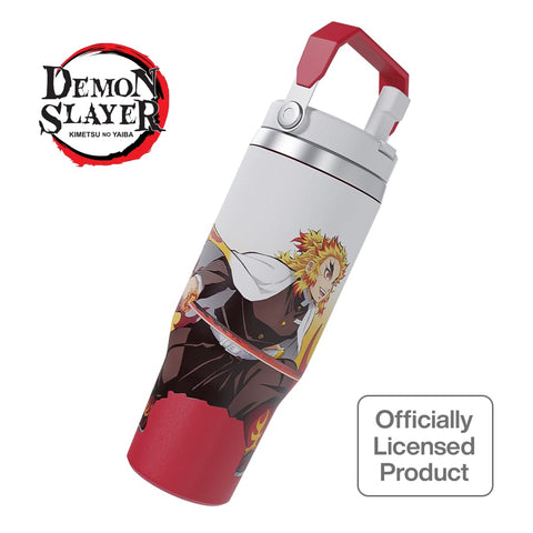 Team Liquid Demon Slayer tumbler side angle shows durable stainless steel for hot or cold drinks.