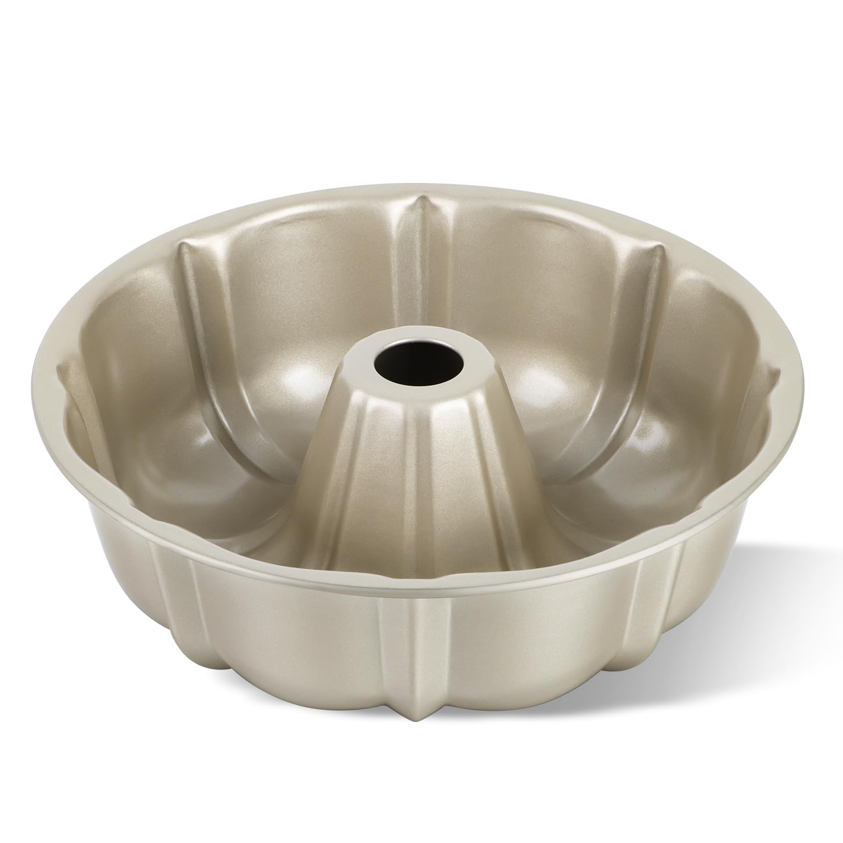 TeamFar 10-inch nonstick cake pan front view with pumpkin shape for elegant desserts.