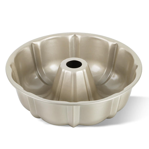 TeamFar 10-inch nonstick cake pan front view with pumpkin shape for elegant desserts.