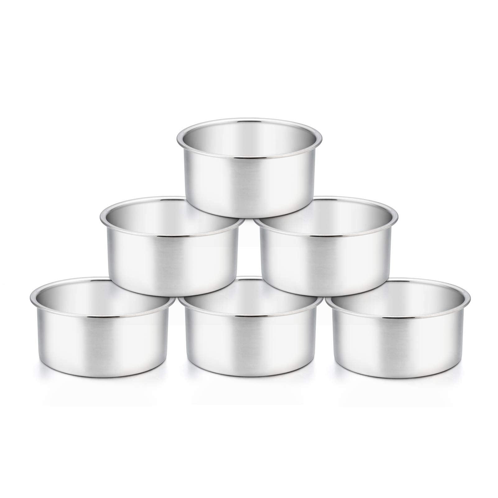 TeamFar 4-inch cake pan with mirror finish for even baking