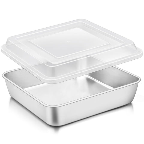 TeamFar 9x9 square pan with lid for tidy storage and transport