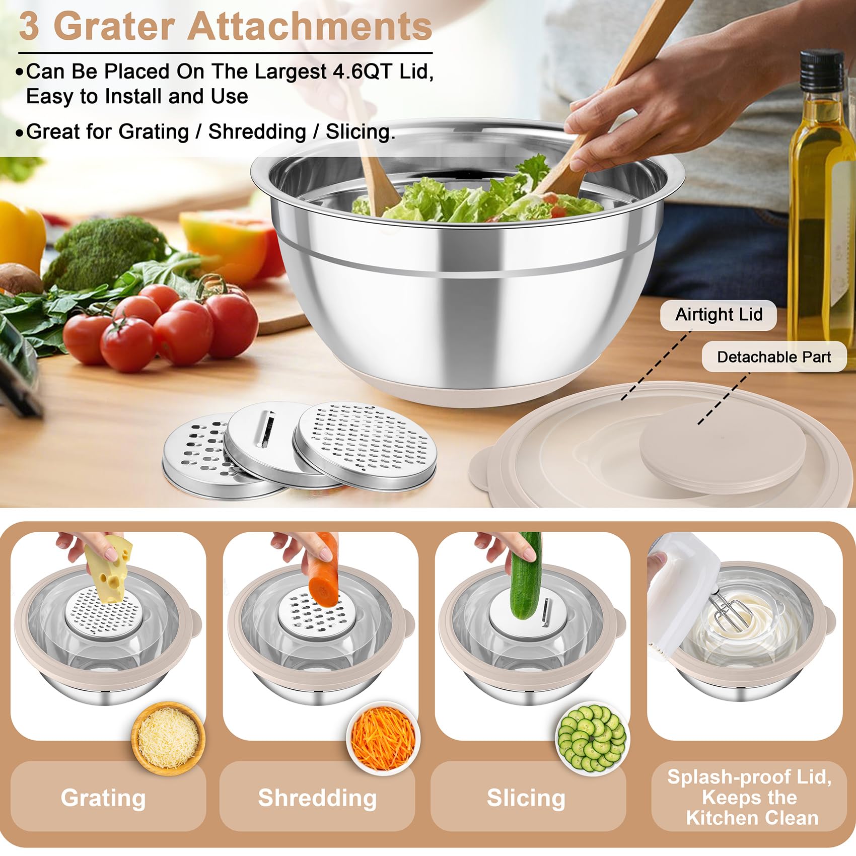 TeamFar airtight lids with a transparent section to view contents.