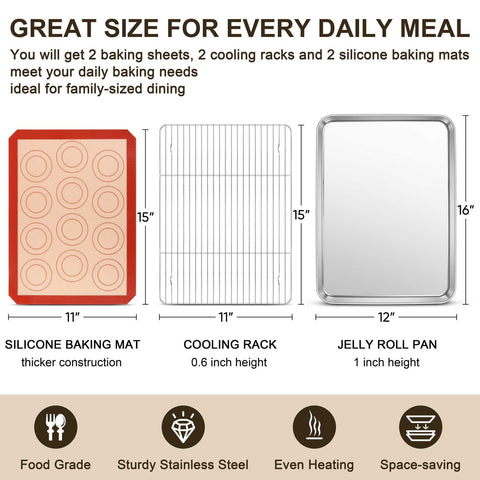 TeamFar baking set with cooling racks for crisp edges and fast cooling.