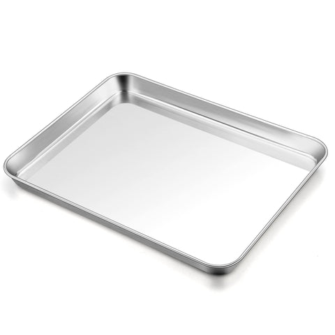 TeamFar baking sheet with 1-inch depth and mirror finish for even browning.